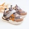 PJ2 Chaussures De Sport Enfant En Toile Gris-Marron Nathine Brun