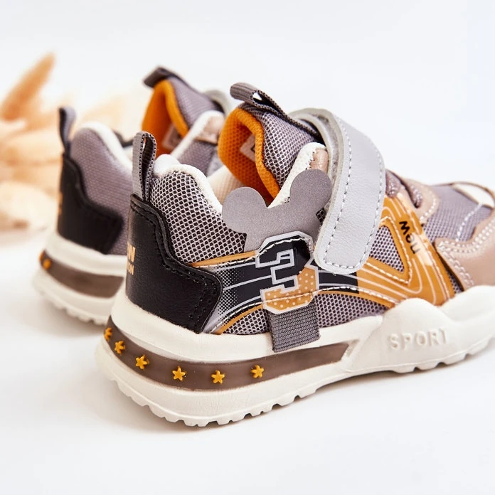 PJ2 Chaussures De Sport Enfant En Toile Gris-Marron Nathine Brun – Image 4