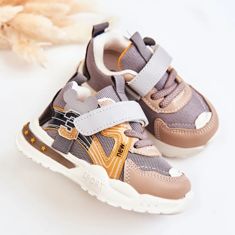 PJ2 Chaussures De Sport Enfant En Toile Gris-Marron Nathine Brun – Image 5