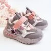 PJ2 Chaussures Sport Léger Enfant Gris-Rose Mobby