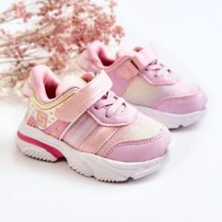 PJ2 Chaussures Sport Légères Enfant Avec Velcro Rose Akella