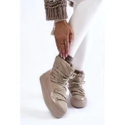 PM1 Bottes De Neige À Lacets À La Mode Pour Femmes Beige Carrios