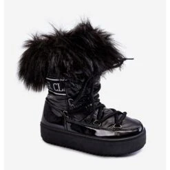 PM1 Bottes De Neige Isolées Enfant Lacets Noir Colioris Le Noir