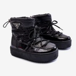 PM1 Bottes De Neige Isolées Pour Enfants Noir Colina Le Noir