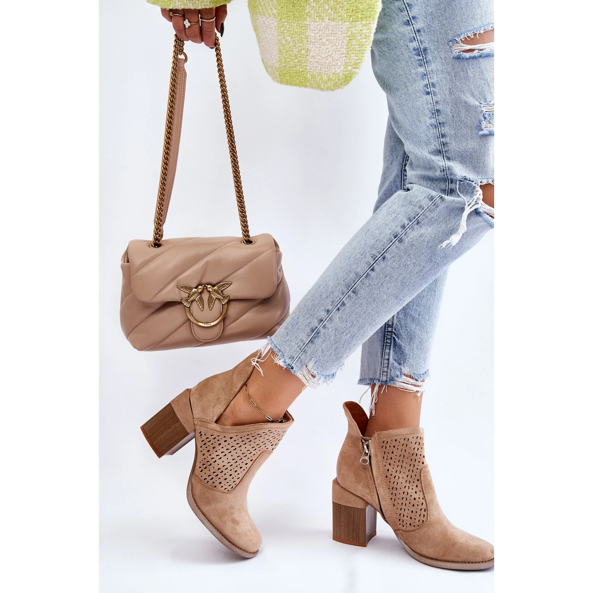 PM1 Bottes Découpées En Daim Beige Layne – Image 5