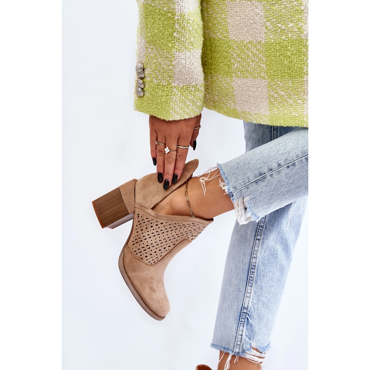 PM1 Bottes Découpées En Daim Beige Layne – Image 6