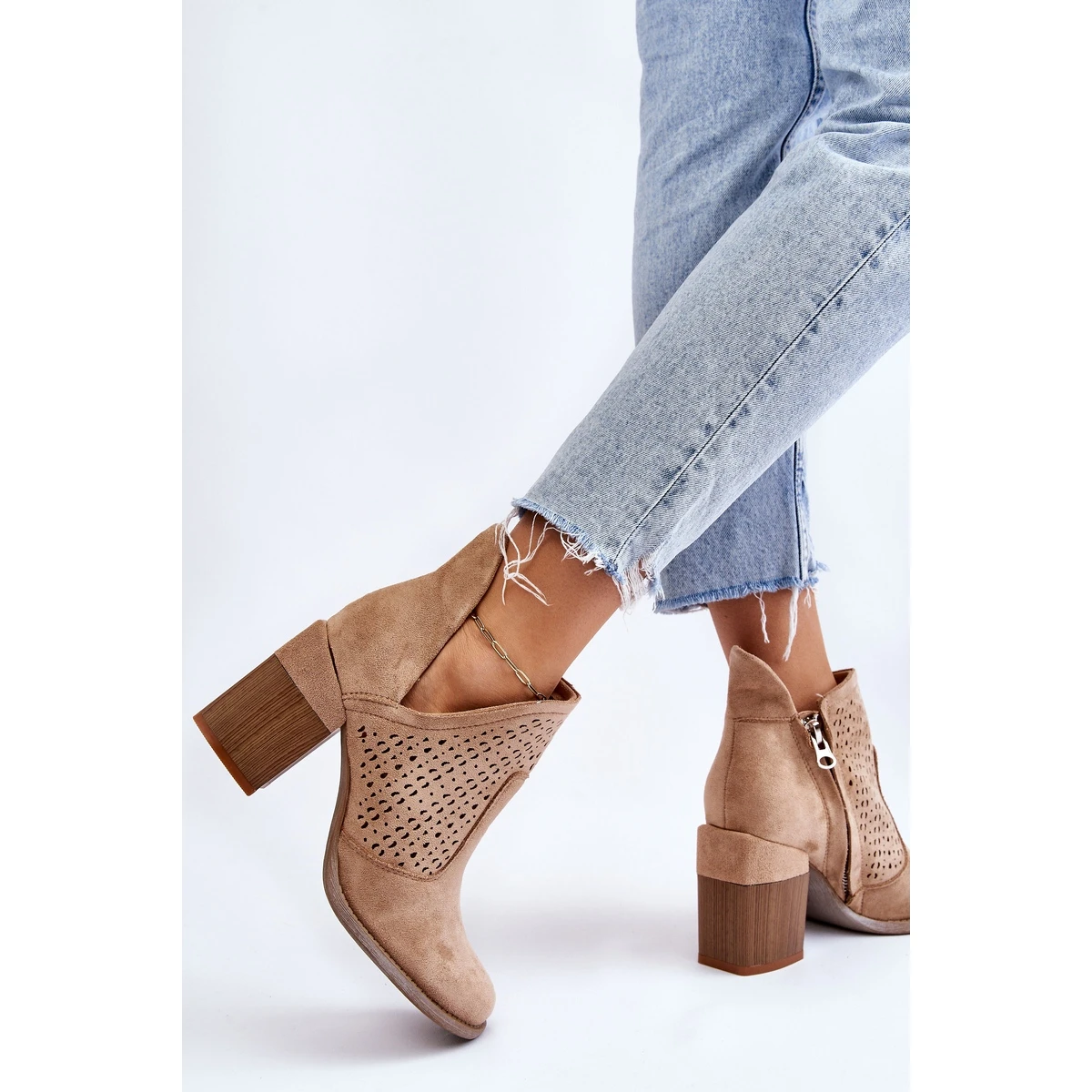 PM1 Bottes Découpées En Daim Beige Layne – Image 9