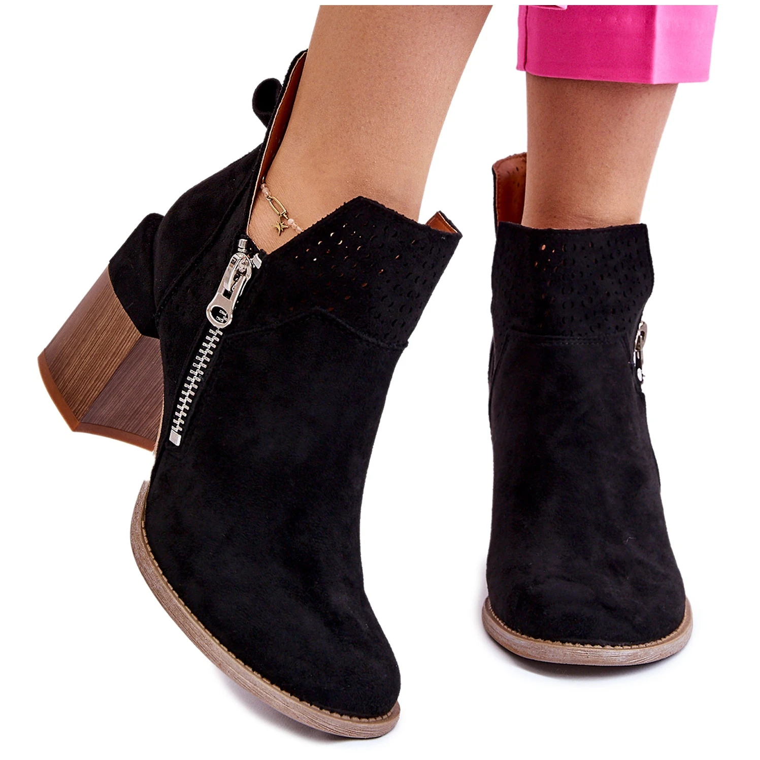 PM1 Bottes En Daim Sur Talons épais Camden Noir Le Noir – Image 11