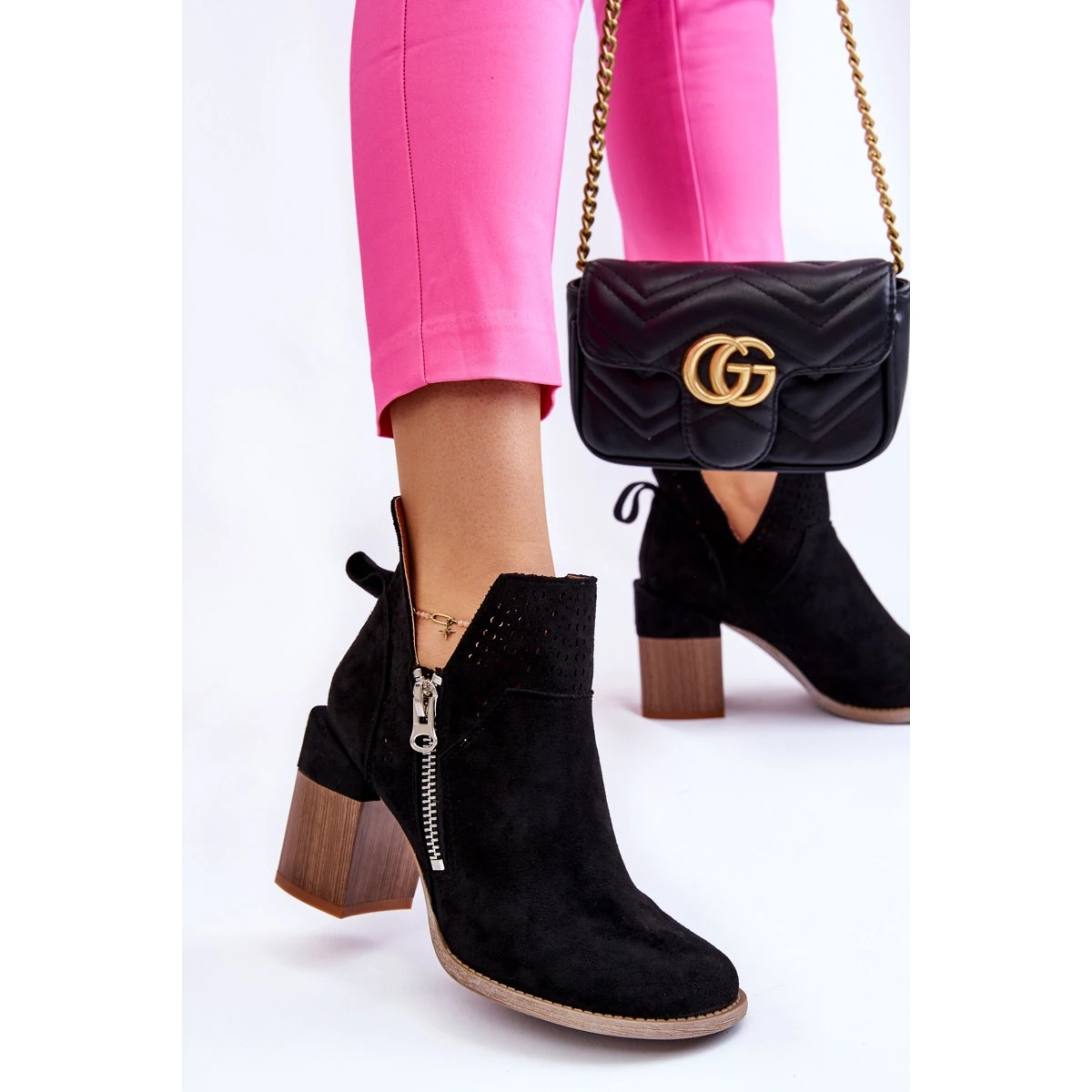 PM1 Bottes En Daim Sur Talons épais Camden Noir Le Noir – Image 6