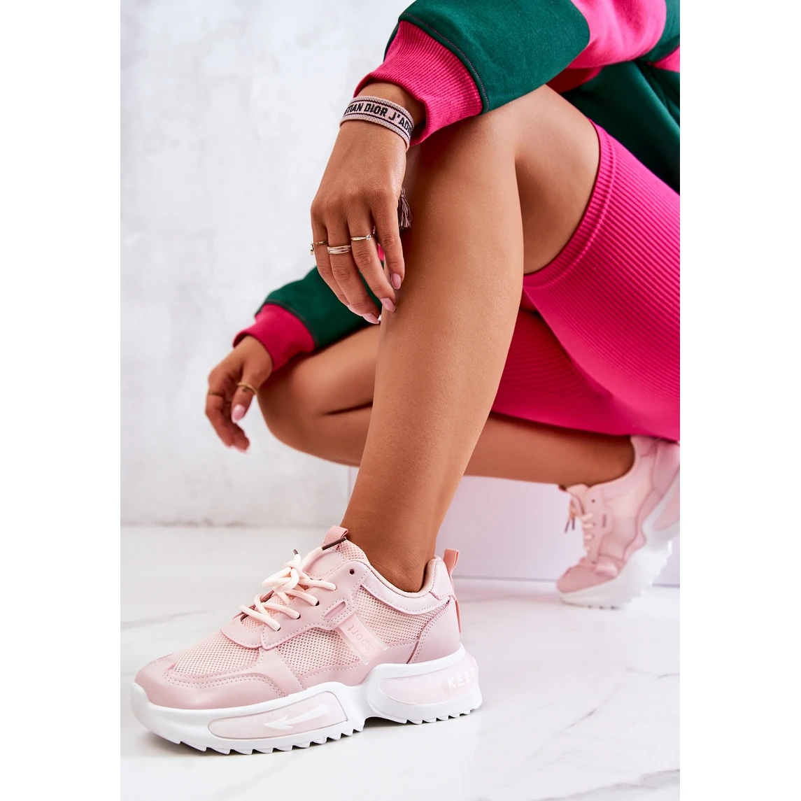 PM1 Chaussures Sport Baskets Mesh Rose Zoomey – Image 2