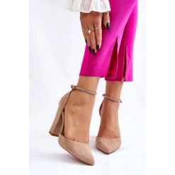 PM1 Elégants Escarpins Talon Daim Beige Kaliya