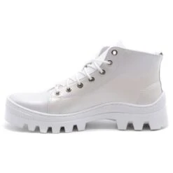 Polbut Bottines Femme En Cuir D1 Blanc Avec Dessous Blanc Blanche