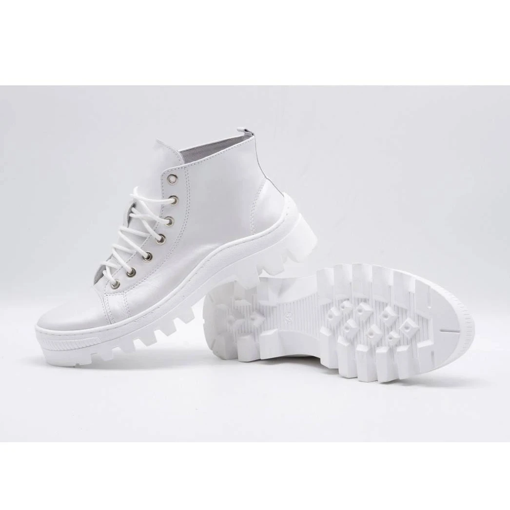 Polbut Bottines Femme En Cuir D1 Blanc Avec Dessous Blanc Blanche – Image 3