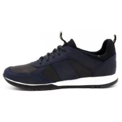 Polbut Chaussures Casual En Cuir Pour Hommes 2111PLB Bleu Marine