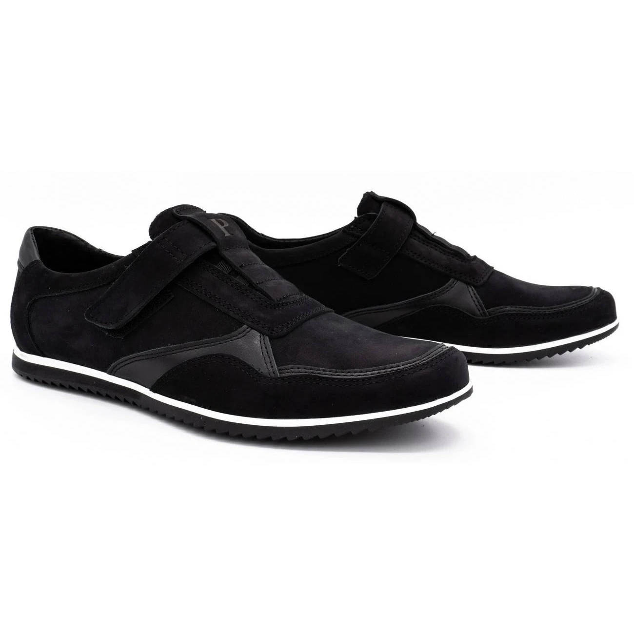 Polbut Chaussures Décontractées En Cuir Pour Hommes 2102/2 Noir Le Noir – Image 3