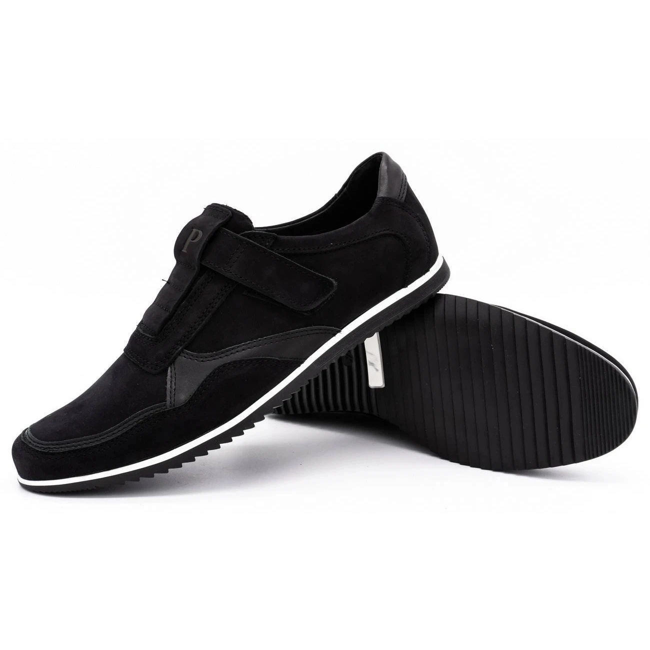 Polbut Chaussures Décontractées En Cuir Pour Hommes 2102/2 Noir Le Noir – Image 4