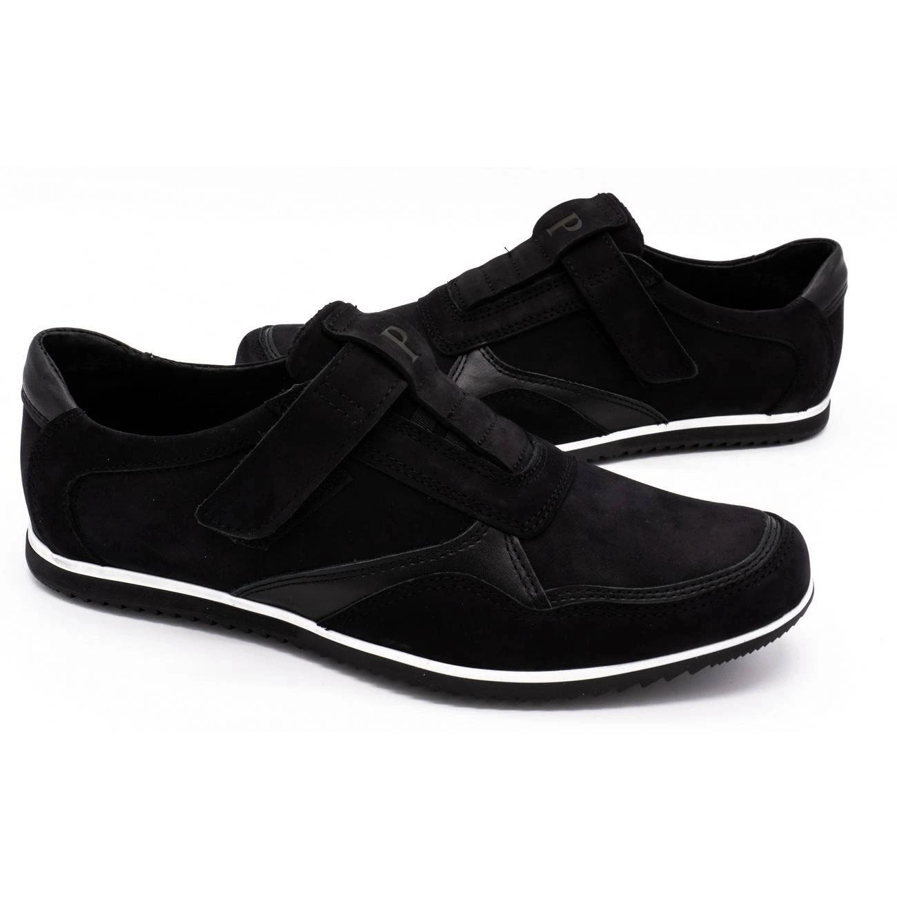 Polbut Chaussures Décontractées En Cuir Pour Hommes 2102/2 Noir Le Noir – Image 6