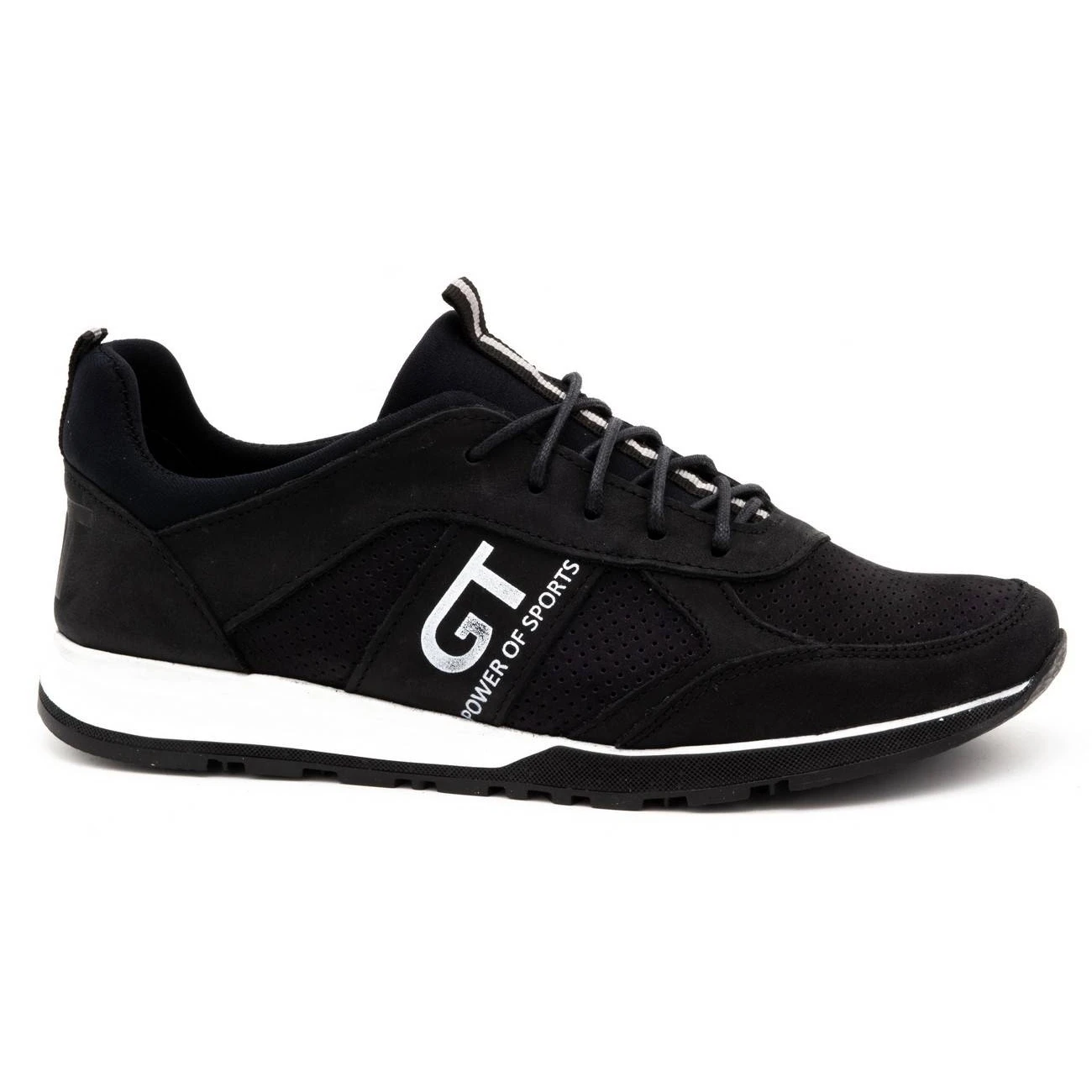 Polbut Chaussures Décontractées En Cuir Pour Hommes 2111P Noir Le Noir – Image 2