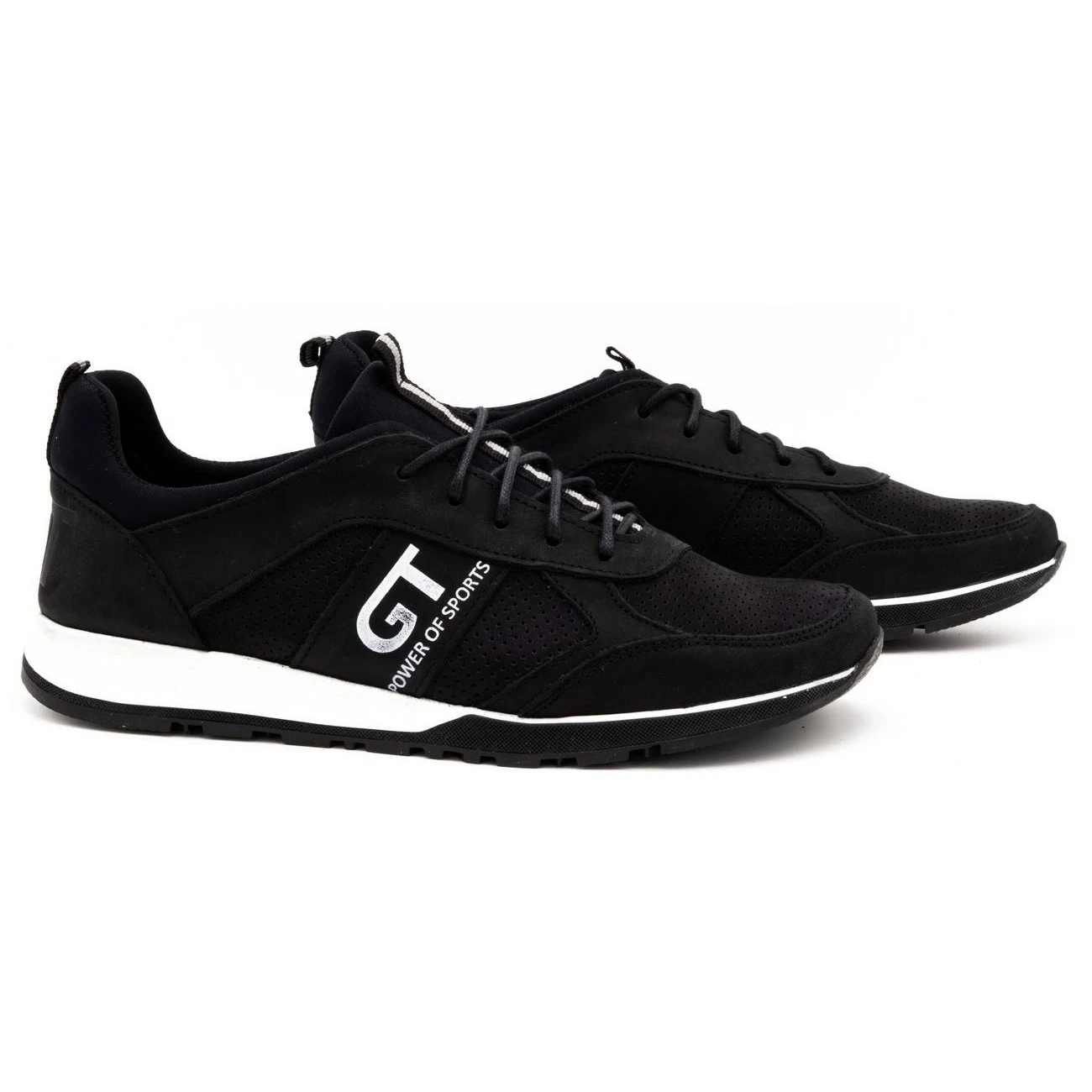 Polbut Chaussures Décontractées En Cuir Pour Hommes 2111P Noir Le Noir – Image 4