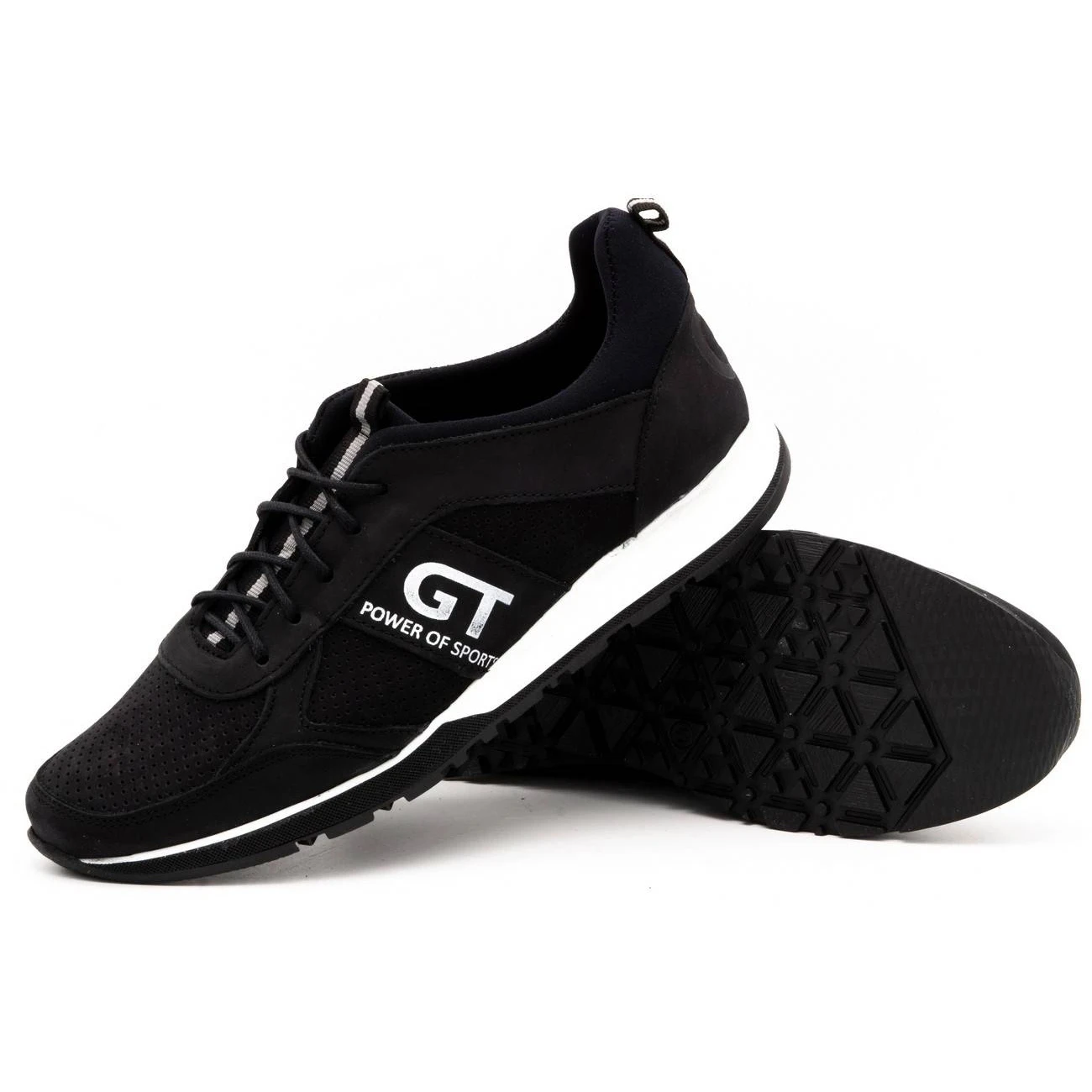 Polbut Chaussures Décontractées En Cuir Pour Hommes 2111P Noir Le Noir – Image 5