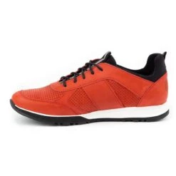 Polbut Chaussures Décontractées En Cuir Pour Hommes 2111P Rouge