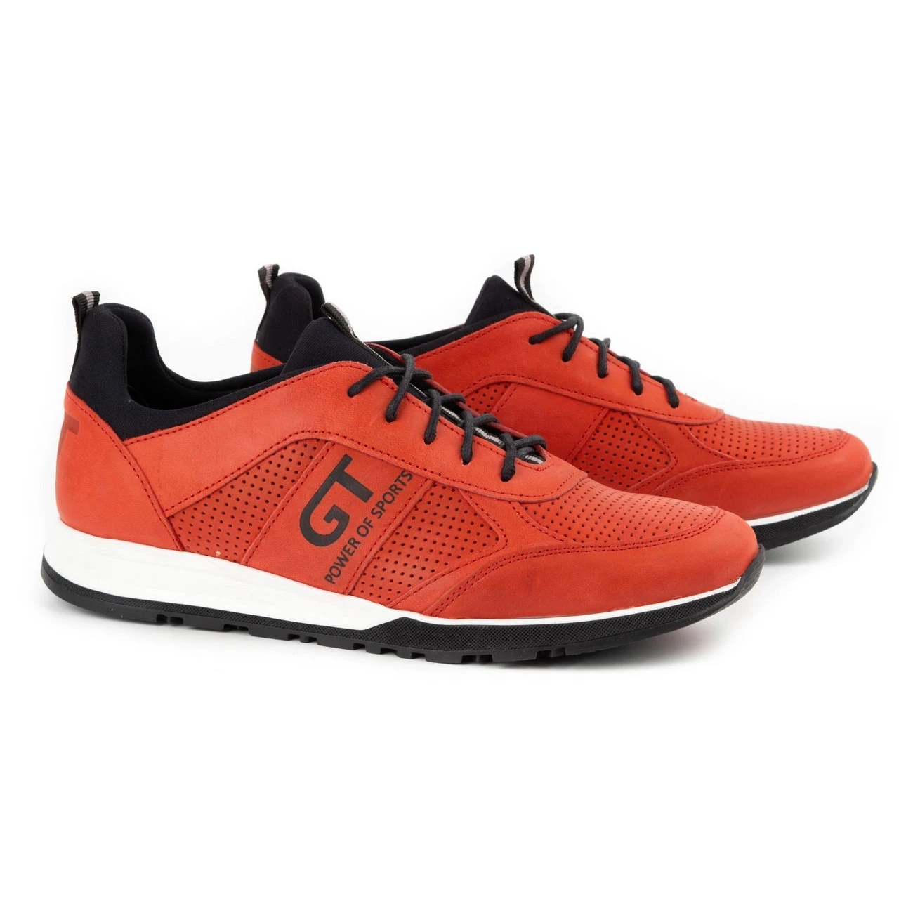 Polbut Chaussures Décontractées En Cuir Pour Hommes 2111P Rouge – Image 3