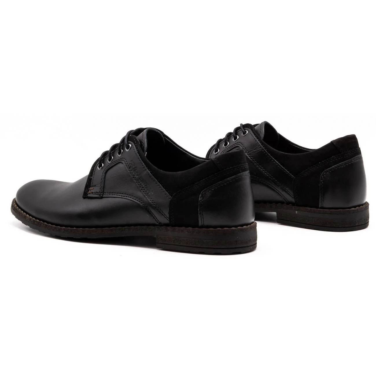 Polbut Chaussures Décontractées En Cuir Pour Hommes 2112 Noir Le Noir – Image 7