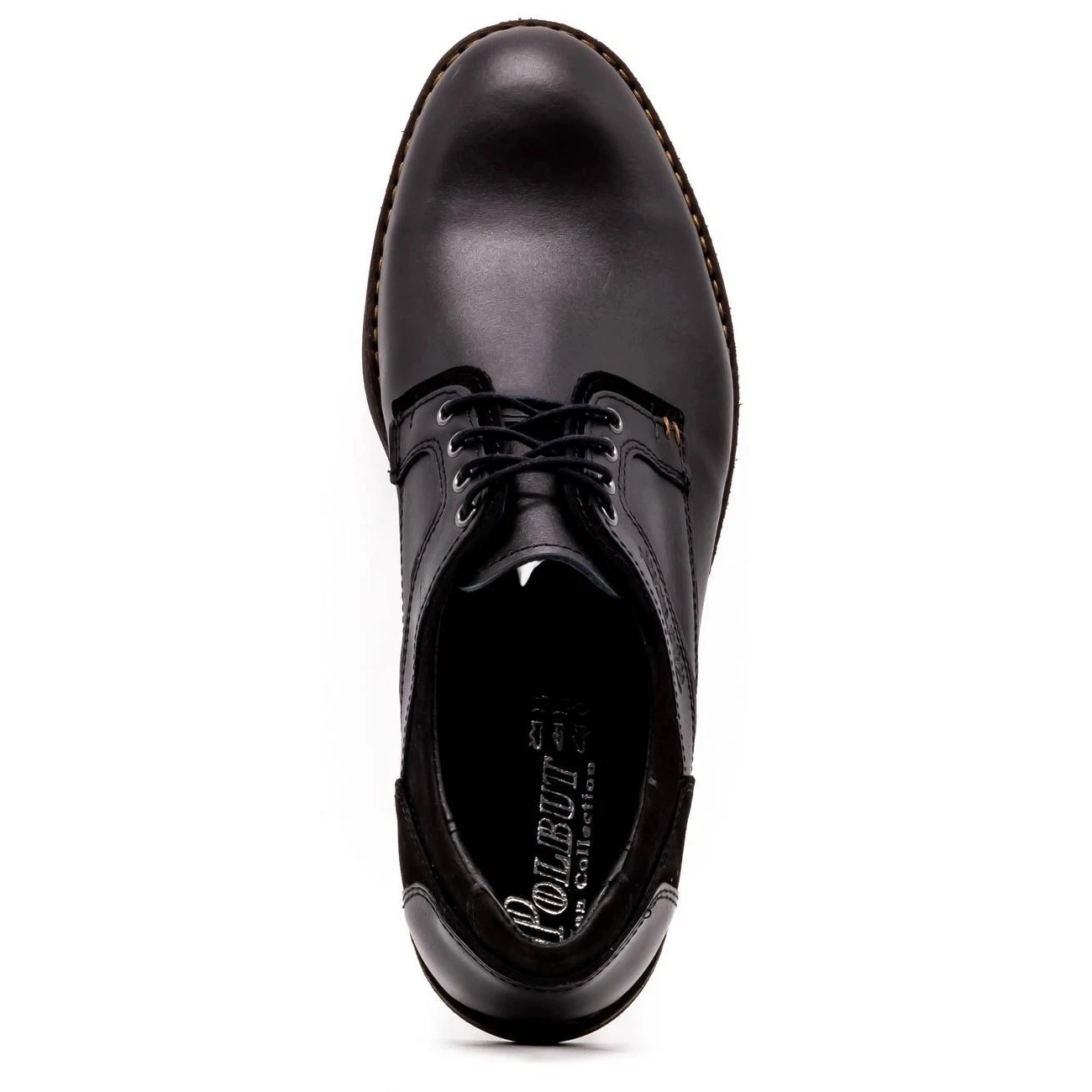 Polbut Chaussures Décontractées En Cuir Pour Hommes 2112 Noir Le Noir – Image 8
