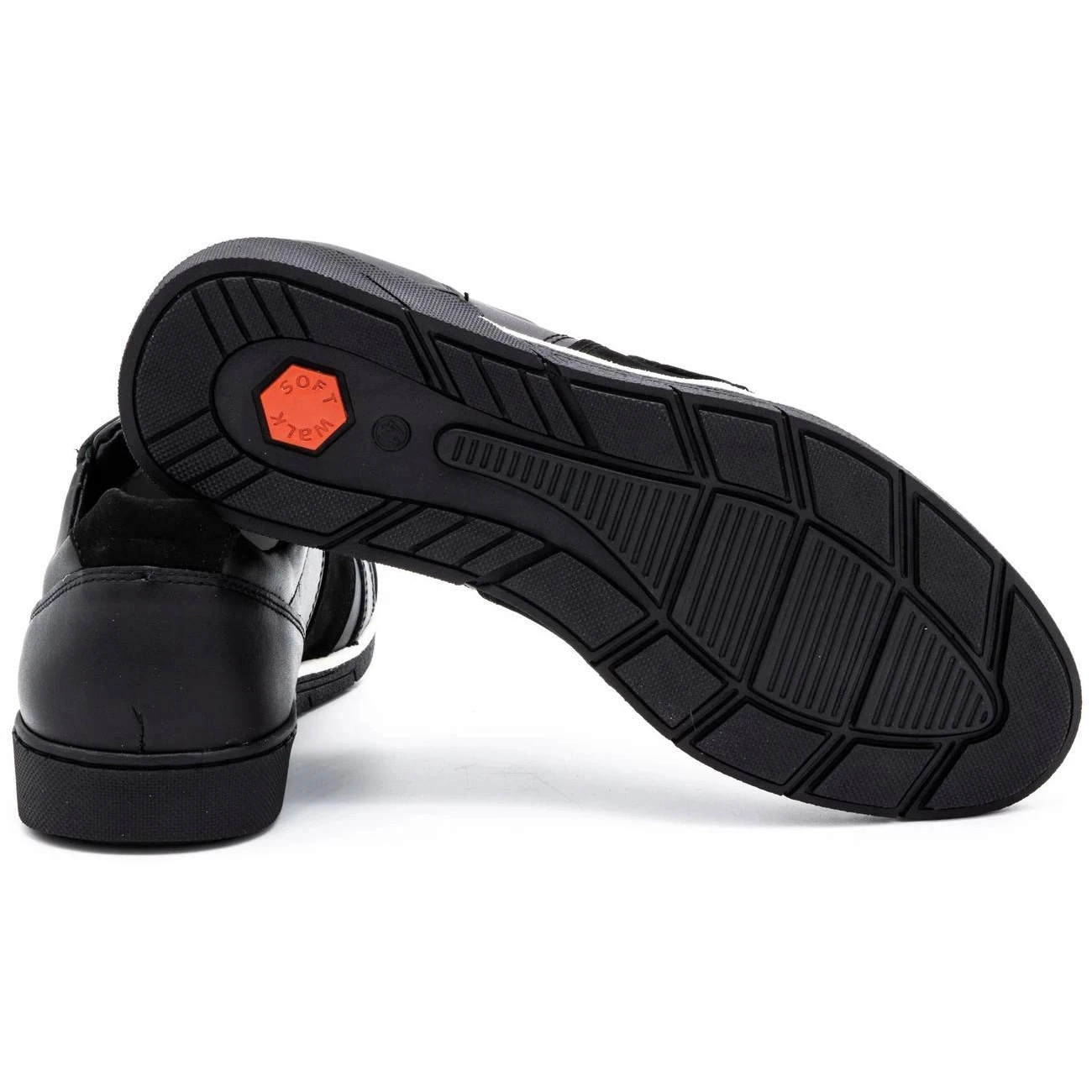 Polbut Chaussures Décontractées En Cuir Pour Hommes 2113 Grain Noir Le Noir – Image 5