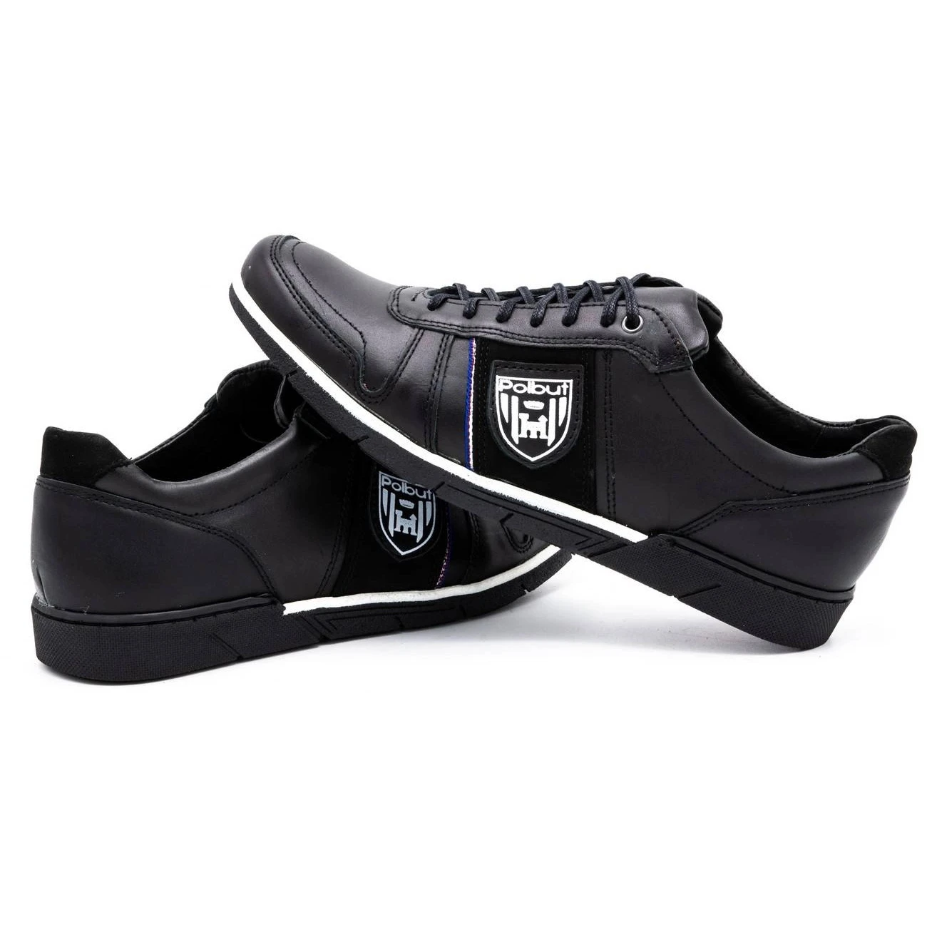 Polbut Chaussures Décontractées En Cuir Pour Hommes 2113 Grain Noir Le Noir – Image 6