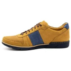 Polbut Chaussures Décontractées En Cuir Pour Hommes 2113 Rouge Multicolore Jaune