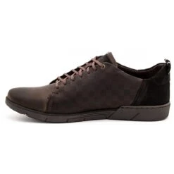 Polbut Chaussures Décontractées En Cuir Pour Hommes 2114 Marron Brun