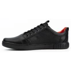 Polbut Chaussures Décontractées En Cuir Pour Hommes 2121P/2 Noir Le Noir