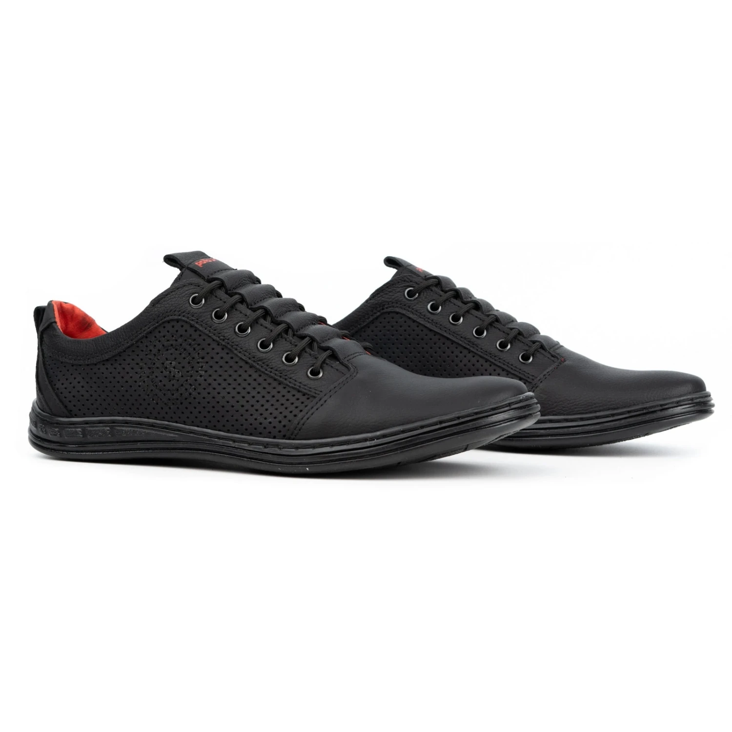 Polbut Chaussures Décontractées En Cuir Pour Hommes 2121p Noir Le Noir – Image 2