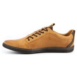 Polbut Chaussures Décontractées En Cuir Pour Hommes 2121p Rouge Brun