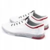 Polbut Chaussures Décontractées En Cuir Pour Hommes K23 Blanc Avec Rouge Blanche