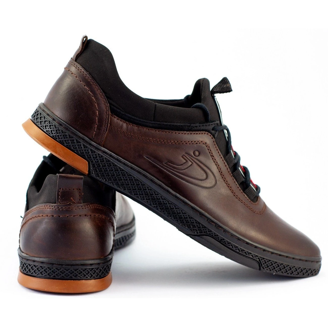 Polbut Chaussures Décontractées En Cuir Pour Hommes K24 Marron Brun – Image 3