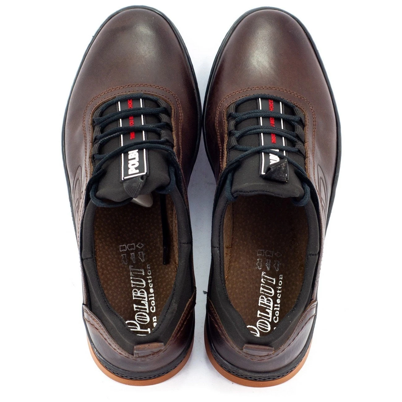 Polbut Chaussures Décontractées En Cuir Pour Hommes K24 Marron Brun – Image 5