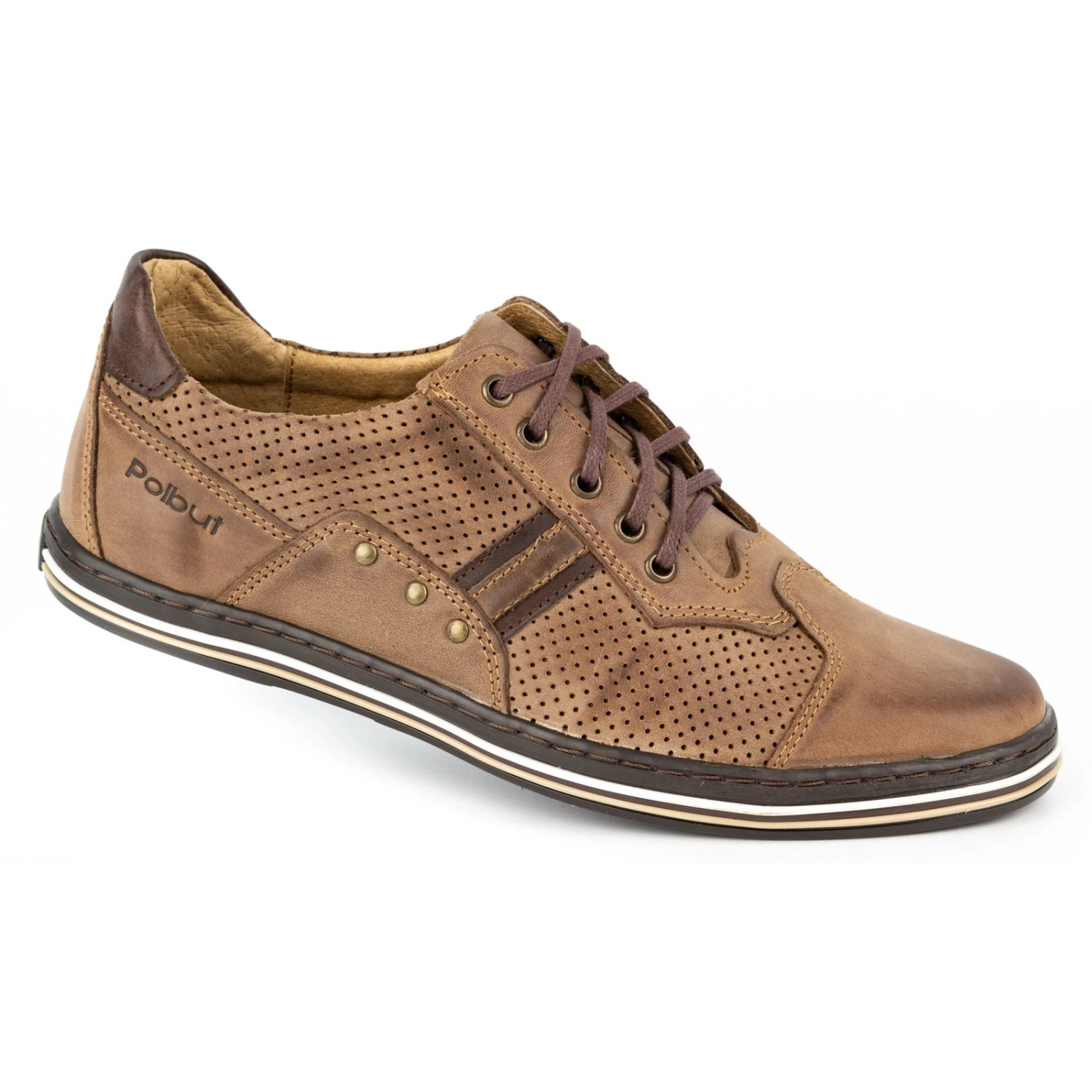 Polbut Chaussures Décontractées Pour Hommes 1801P Marron Brun – Image 2