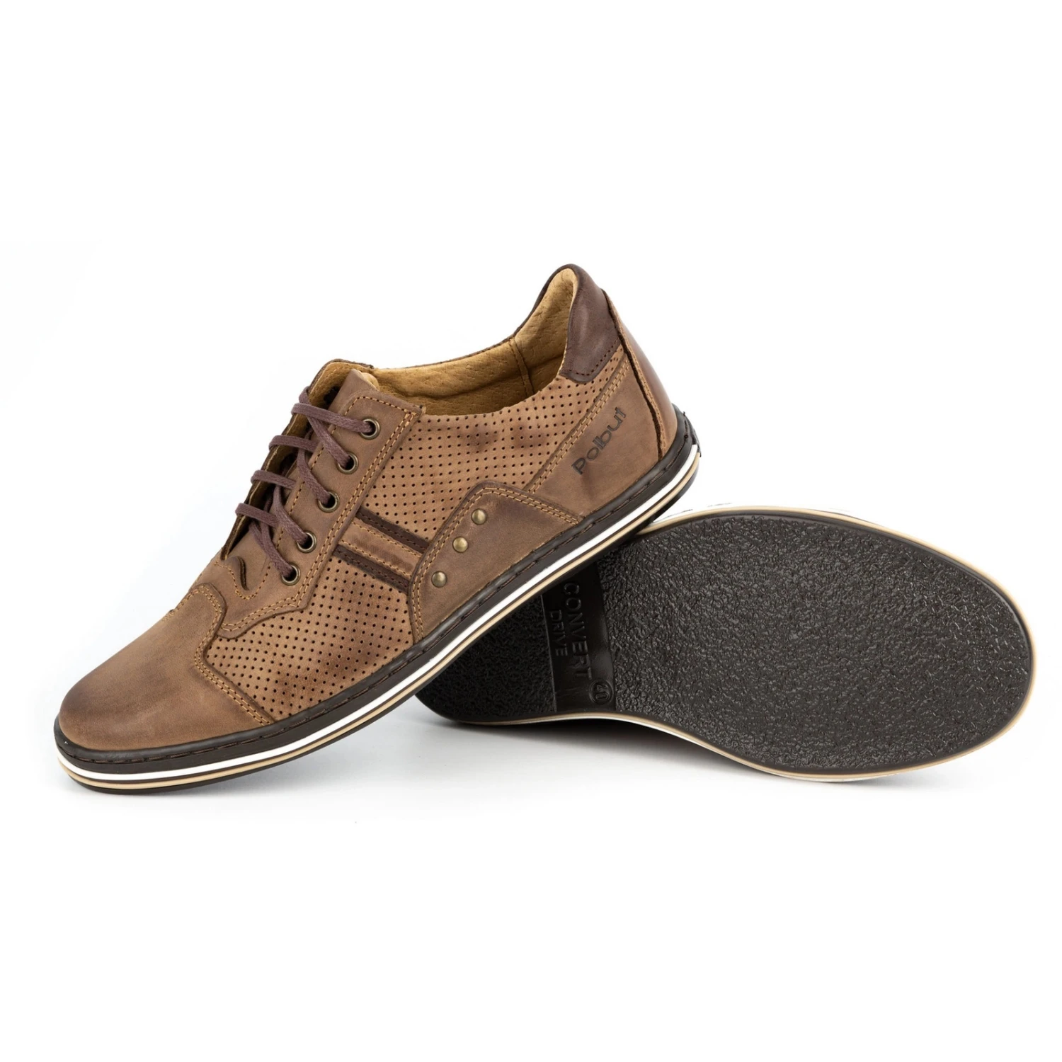 Polbut Chaussures Décontractées Pour Hommes 1801P Marron Brun – Image 4