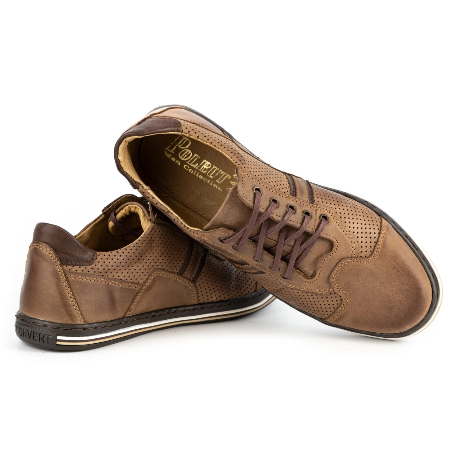 Polbut Chaussures Décontractées Pour Hommes 1801P Marron Brun – Image 5