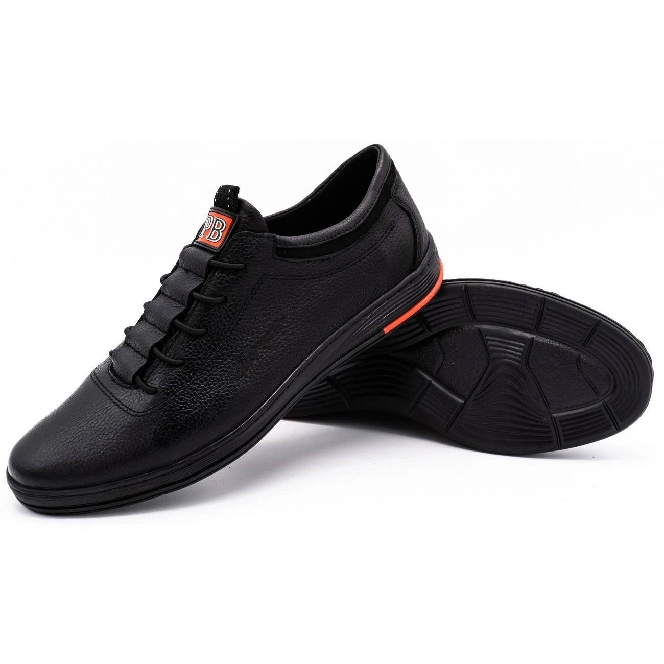 Polbut Chaussures Décontractées Pour Hommes En Cuir Noir K23 Le Noir – Image 2