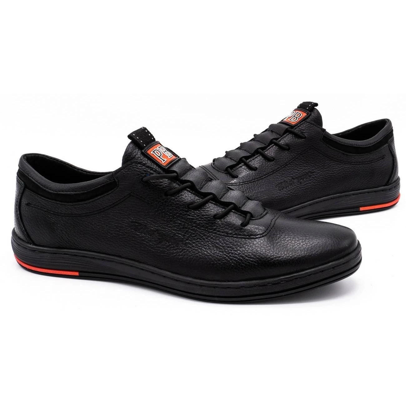 Polbut Chaussures Décontractées Pour Hommes En Cuir Noir K23 Le Noir – Image 4