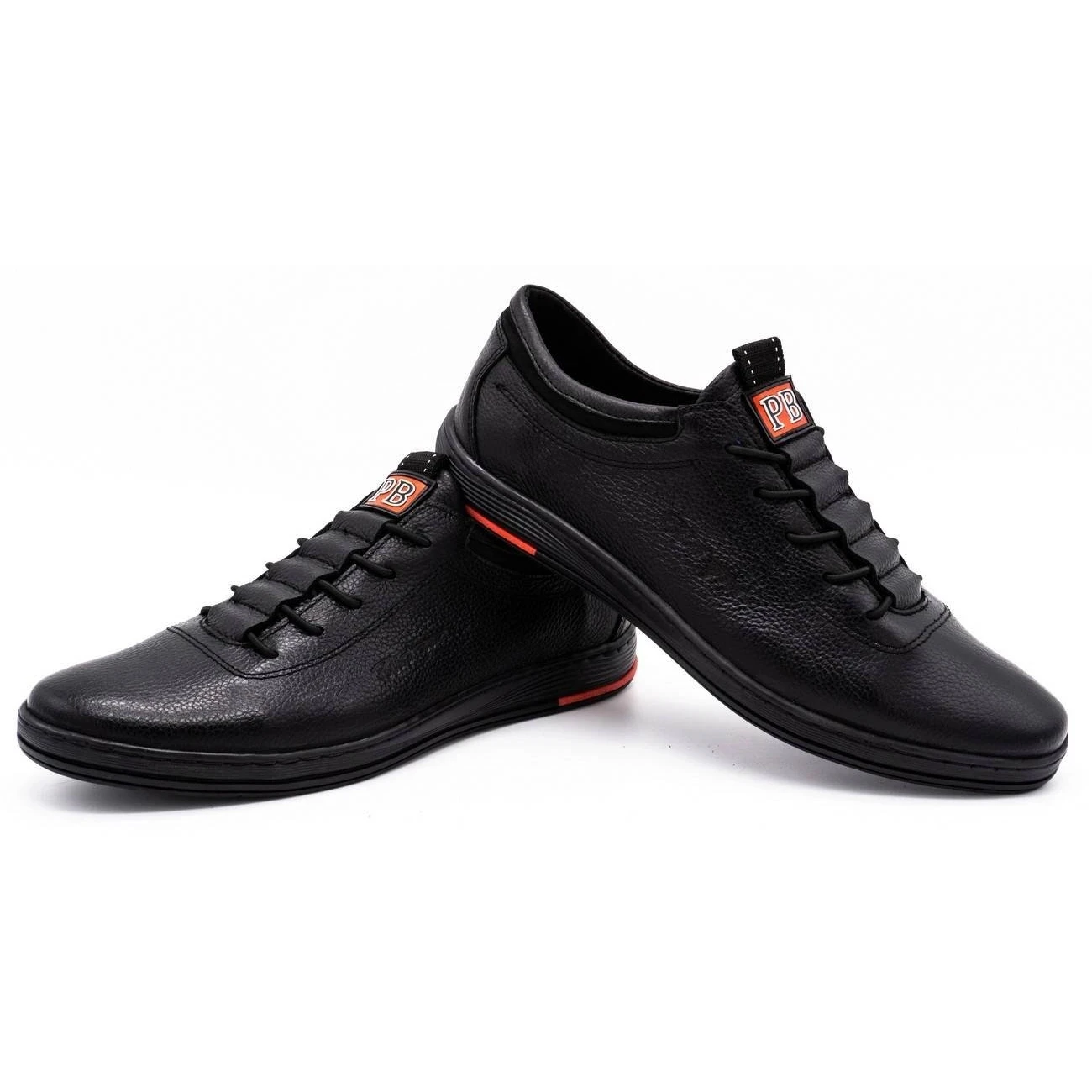 Polbut Chaussures Décontractées Pour Hommes En Cuir Noir K23 Le Noir – Image 5