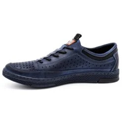 Polbut Chaussures D'été Cuir Homme K22 Bleu Marine