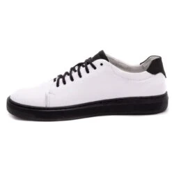 Polbut Chaussures En Cuir Pour Hommes 2109 Blanc Avec Noir Blanche Le Noir