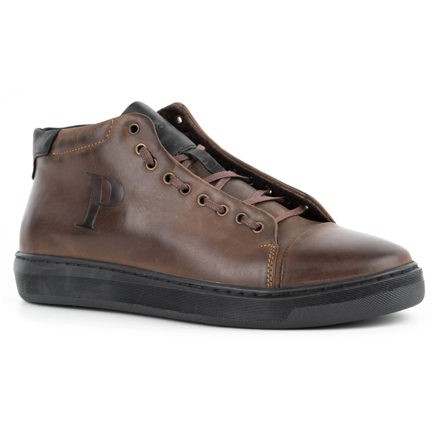 Polbut Chaussures En Cuir Pour Hommes 2110sw Marron Foncé Brun – Image 2