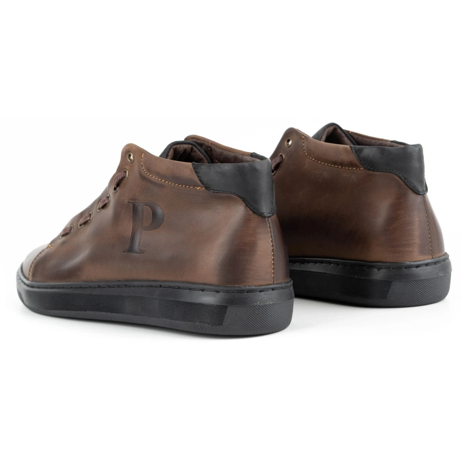 Polbut Chaussures En Cuir Pour Hommes 2110sw Marron Foncé Brun – Image 7