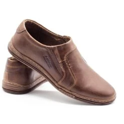 Polbut Chaussures En Cuir Pour Hommes 334 Marron Brun