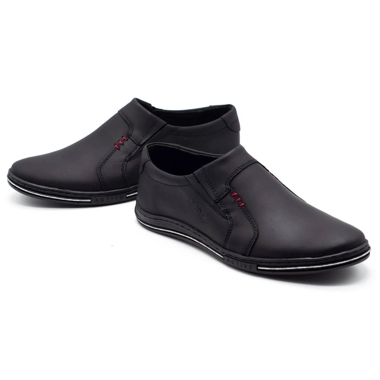 Polbut Chaussures En Cuir Pour Hommes 334 Noir Le Noir